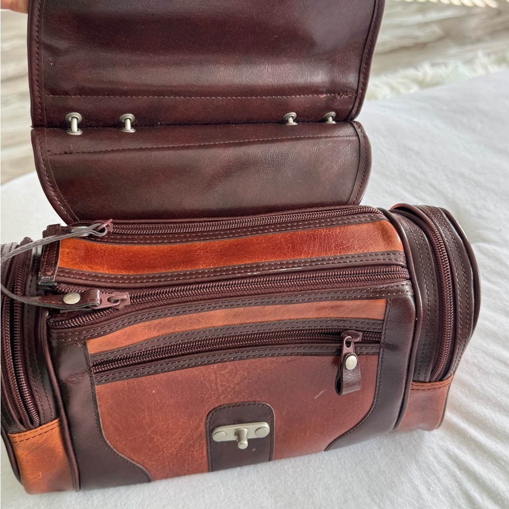 T-Bags Two-Tone Leather Briefcase